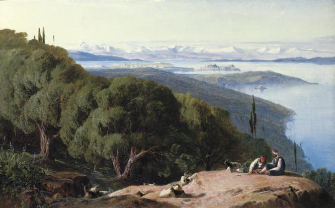 Corfu From The Hill Of Gastouri — Edward Lear