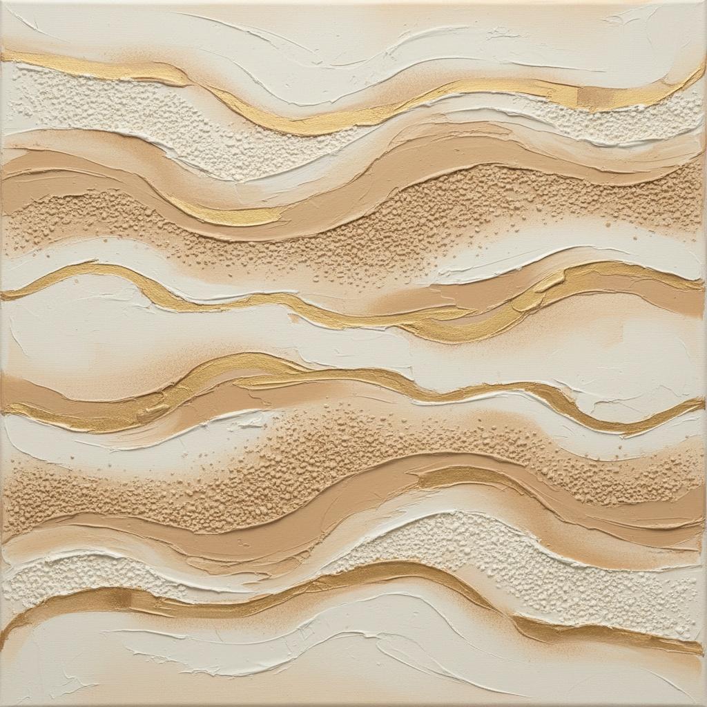 Vergoldete Schichten Der Gelassenheit: Eine Originale Impasto-studie In Gold Und Sand — David Moreau