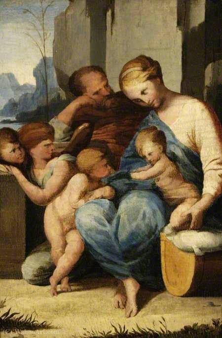 The Holy Family With The Infant Saint John The Baptist And Angels — Lubin Baugin