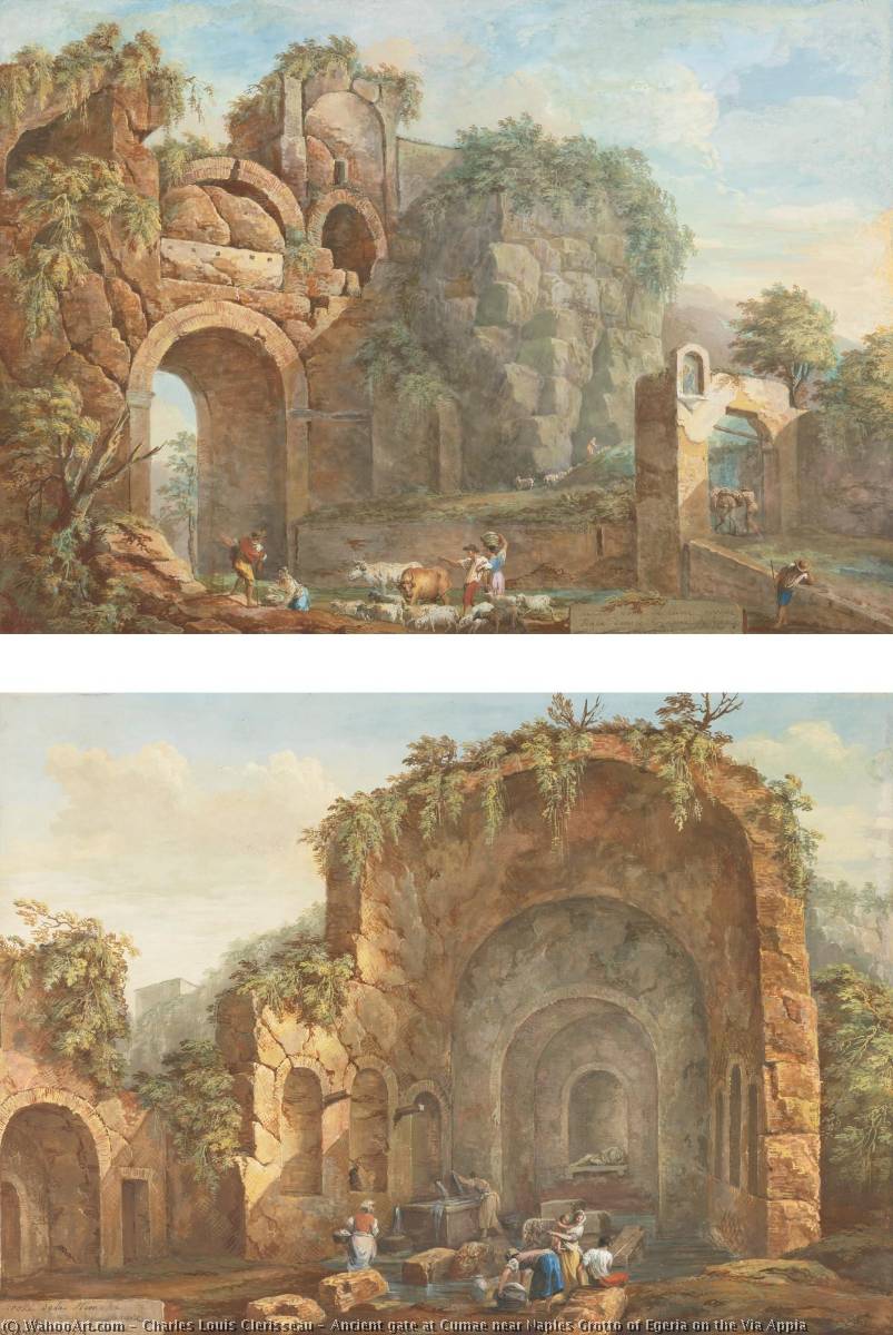 Ancient Gate At Cumae Near Naples Grotto Of Egeria On The Via Appia — Charles Louis Clerisseau