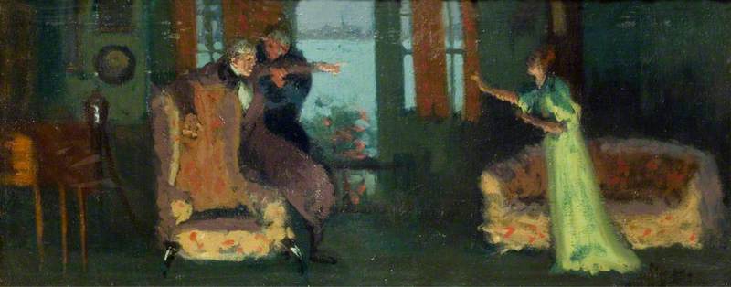 Winifred Emery (1844–1921), As Rosamund, Cyril Maude (1862–1951), As Mr Watkin, And Brandon Thomas (1850–1914), As Mr Brabazon, In 'sowing The Wind' By Sydney Grundy — Walter Richard Sickert