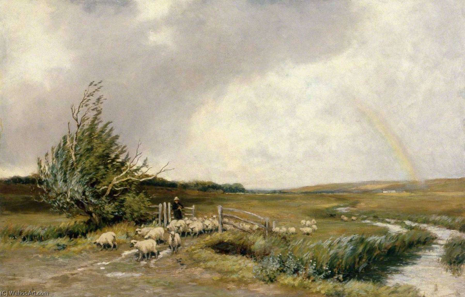Landscape With A Rainbow And Sheep — Clement Lambert