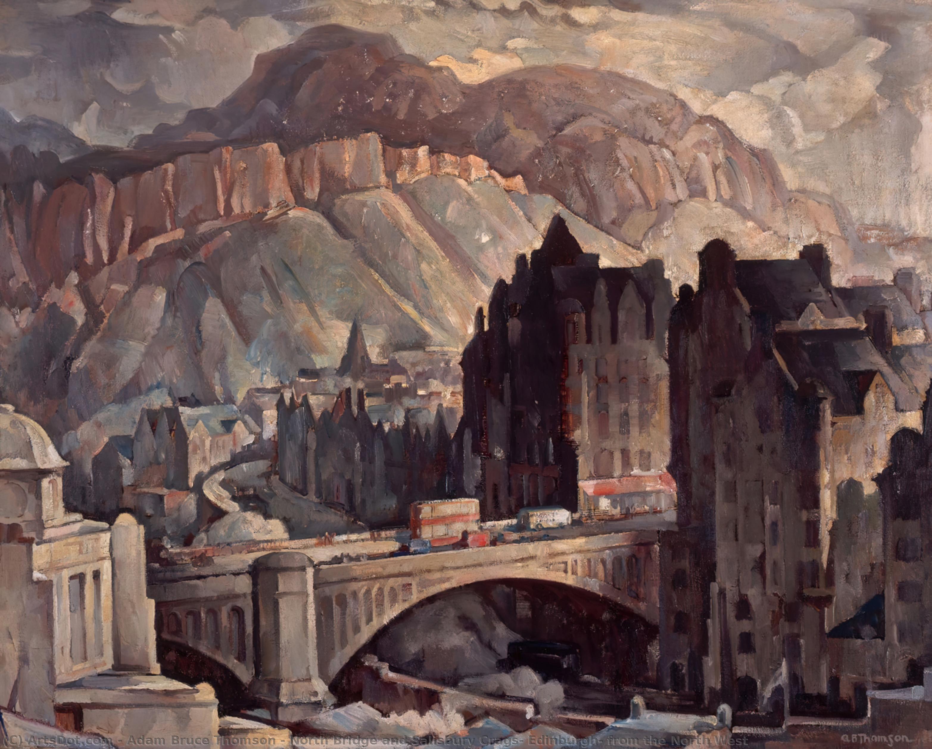 North Bridge And Salisbury Crags, Edinburgh, From The North West — Adam Bruce Thomson