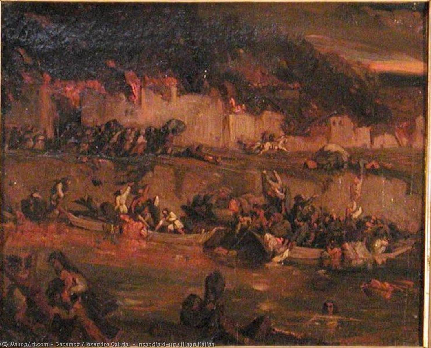 Incendie D'un Village Italien — Alexandre Gabriel Decamps