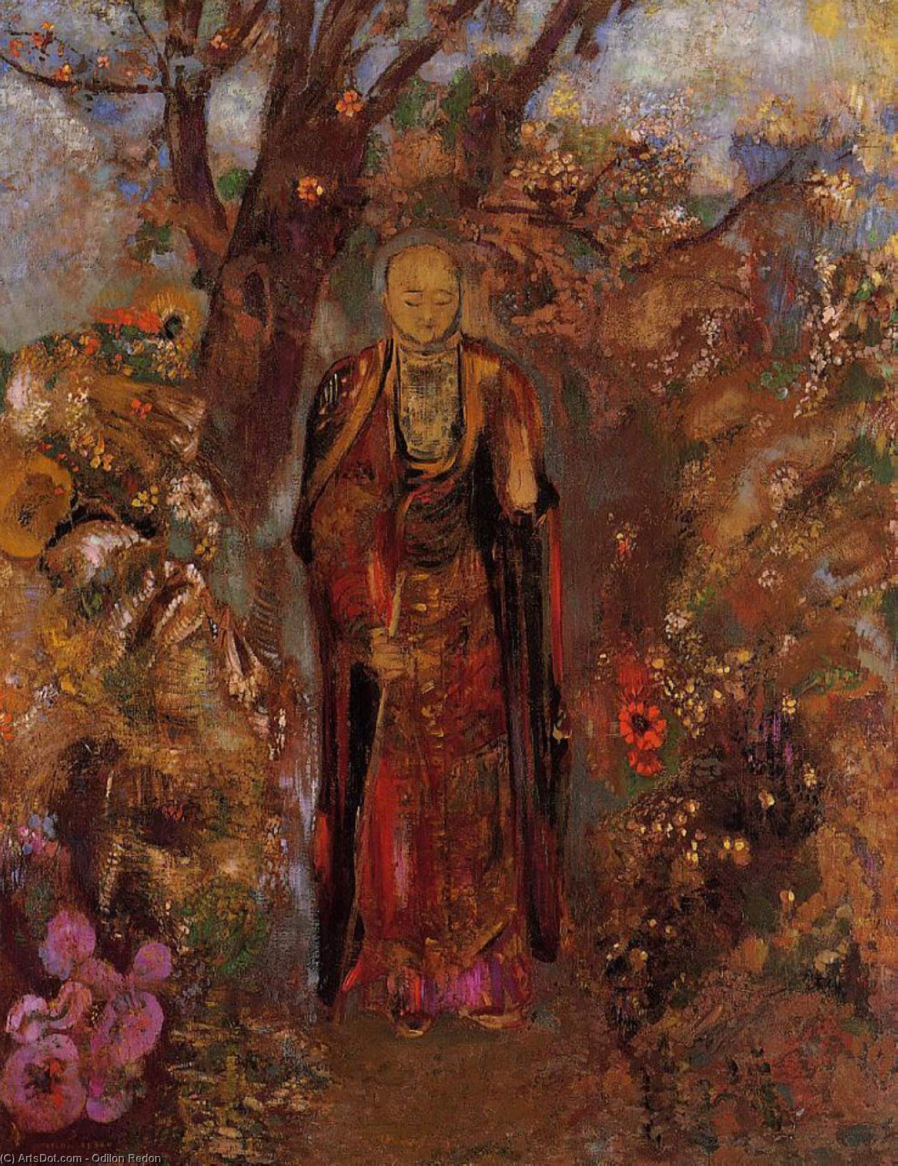 Buddha Walking Among The Flowers — Odilon Redon