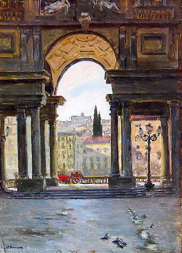 Le Portique De Vasari À Florence (titre Inscrit) — Joseph-félix Bouchor