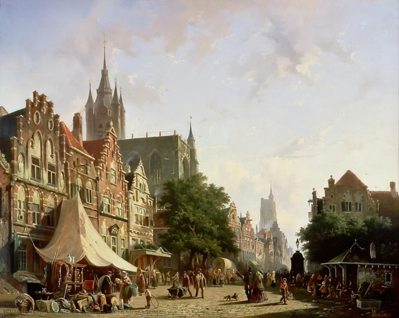 Dutch Street Scene — Adrianus Eversen