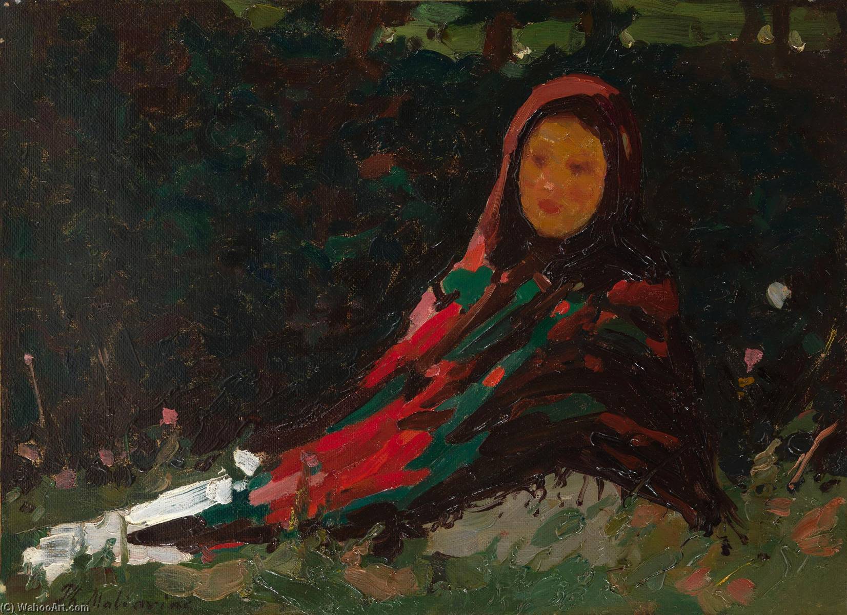 Girl In A Bright Headscarf — Filipp Malyavin