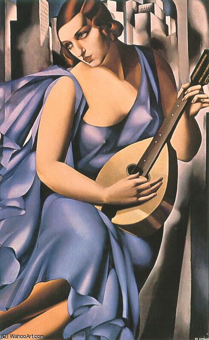 Woman In Blue With Mandolin — Tamara De Lempicka