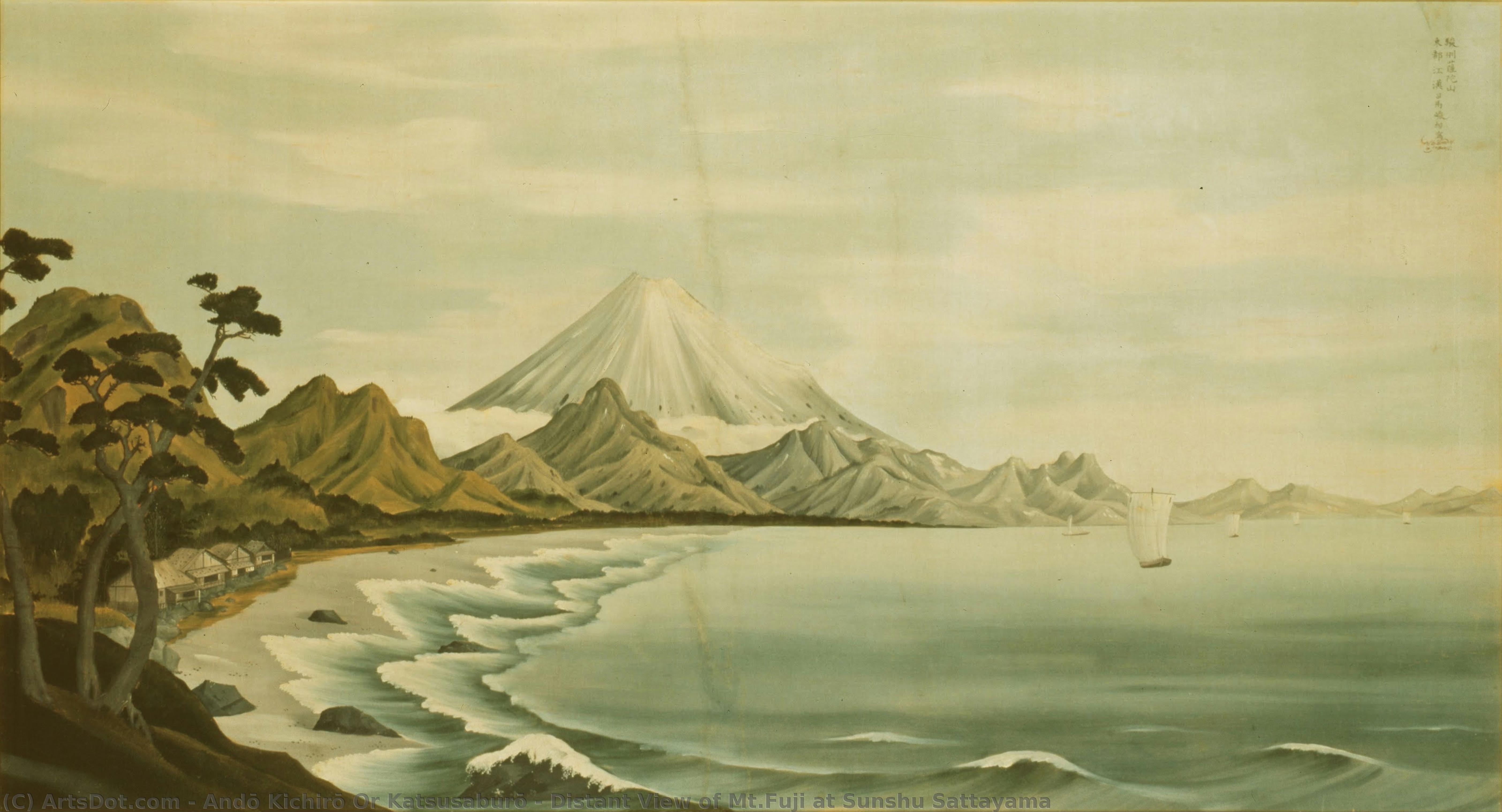 Distant View Of Mt.fuji At Sunshu Sattayama — Andō Kichirō