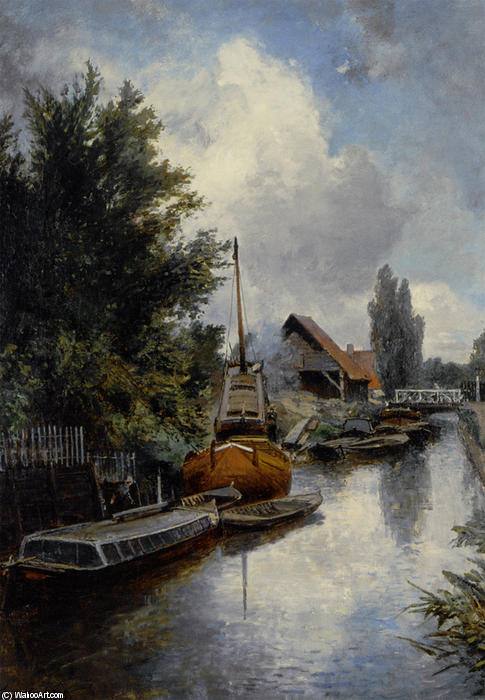 Chantier Naval Au Bord De La Schie Pres De Delft — Johan Barthold Jongkind