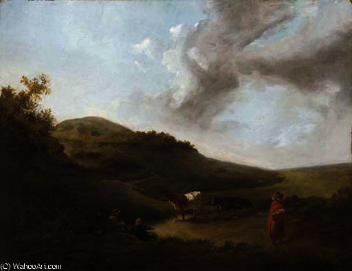 Figures And Cattle On A Hillside Track — James Arthur O Connor
