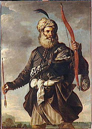 Figure De Guerrier Oriental Tenant Un Arc — Da Pier Francesco Mola