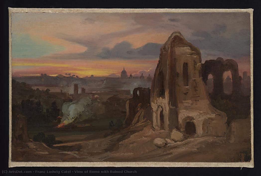 View Of Rome With Ruined Church — Franz Ludwig Catel