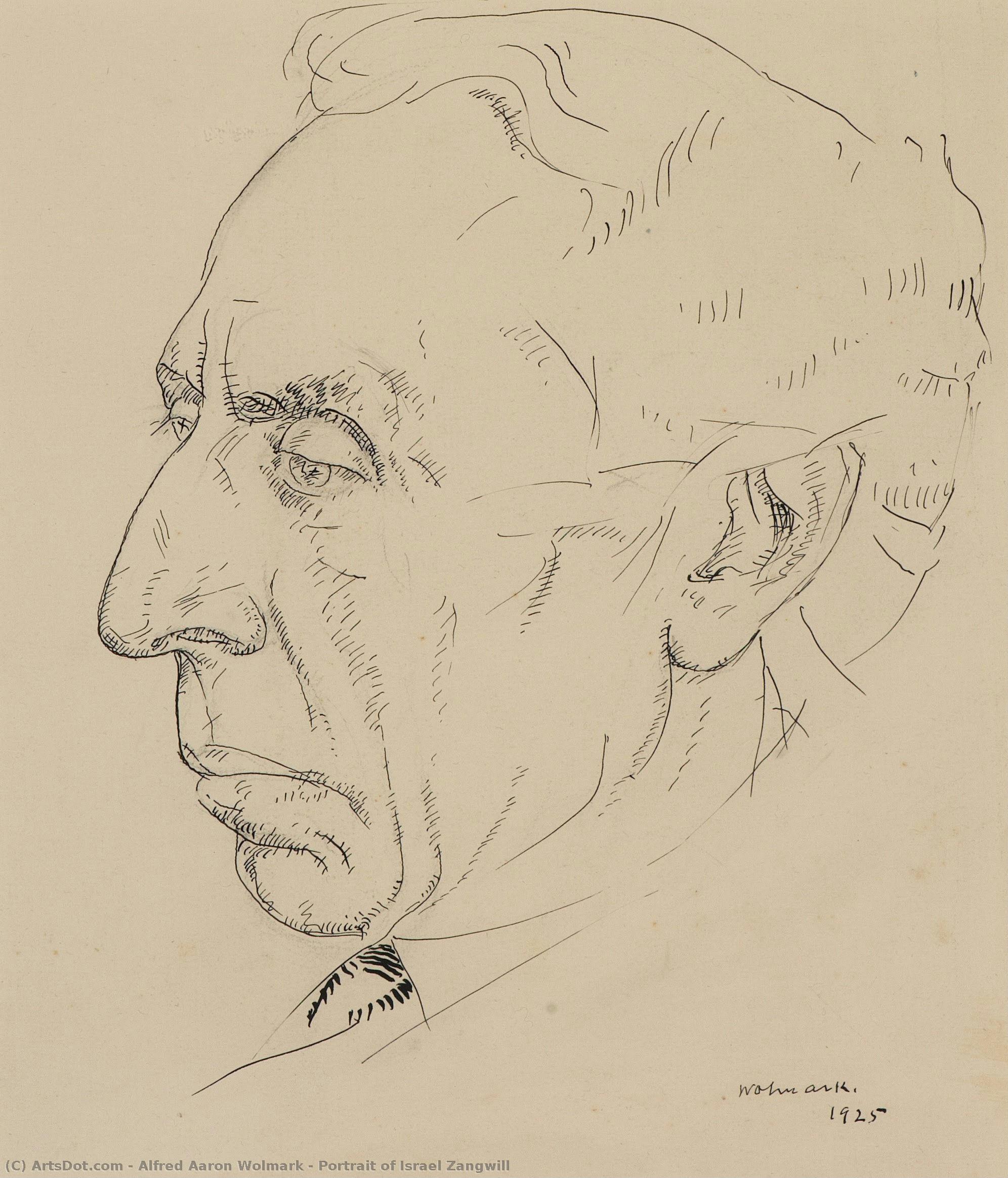 Portrait Of Israel Zangwill — Alfred Aaron Wolmark