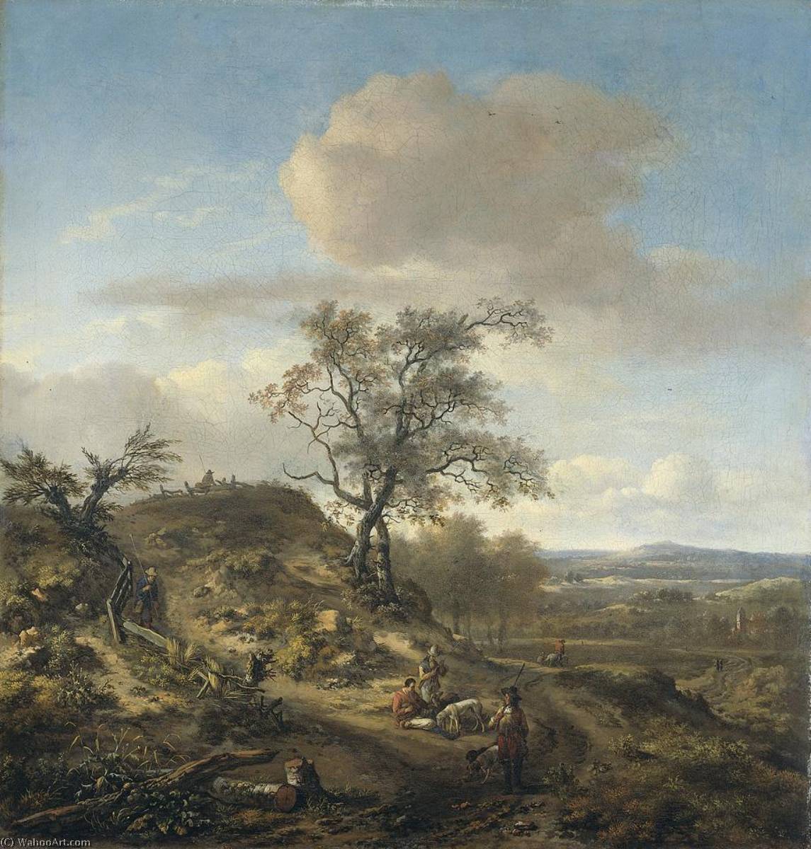 Landscape With A Hunter And Figures — Jan Jansz Wijnants