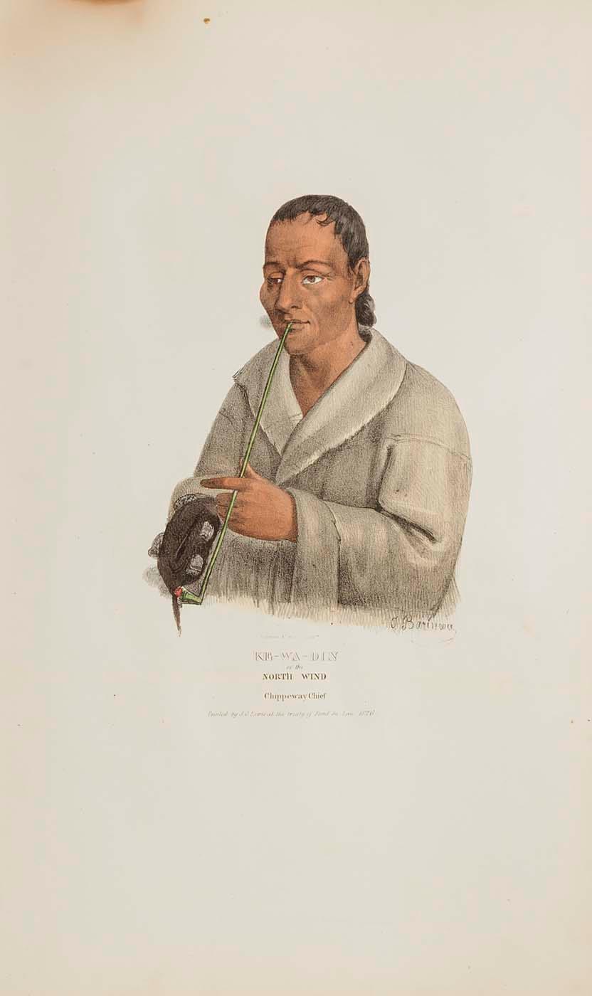 Ke Wa Din Or The North Wind A Chippeway Chief, From The Aboriginal Portfolio — James Otto Lewis
