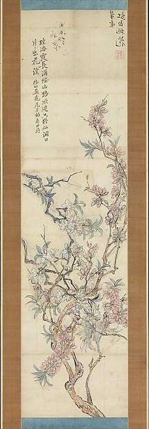 Red And White Peach Blossoms (sketch) — Tsubaki Chinzan