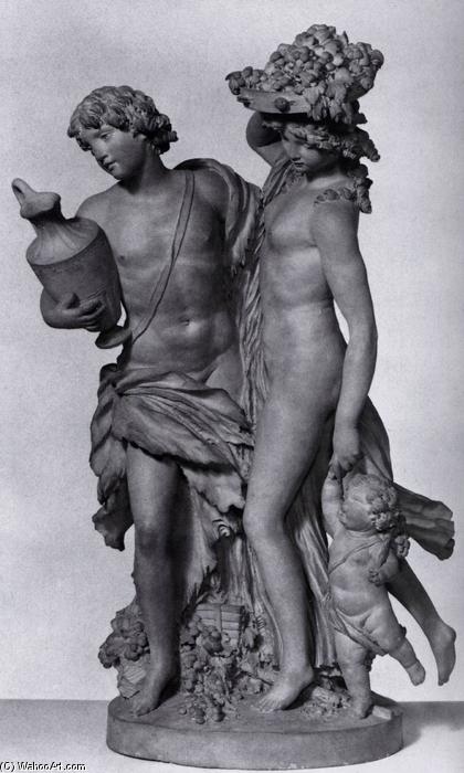 Pair Of Bacchic Figures With A Child — Claude Michel (clodion)
