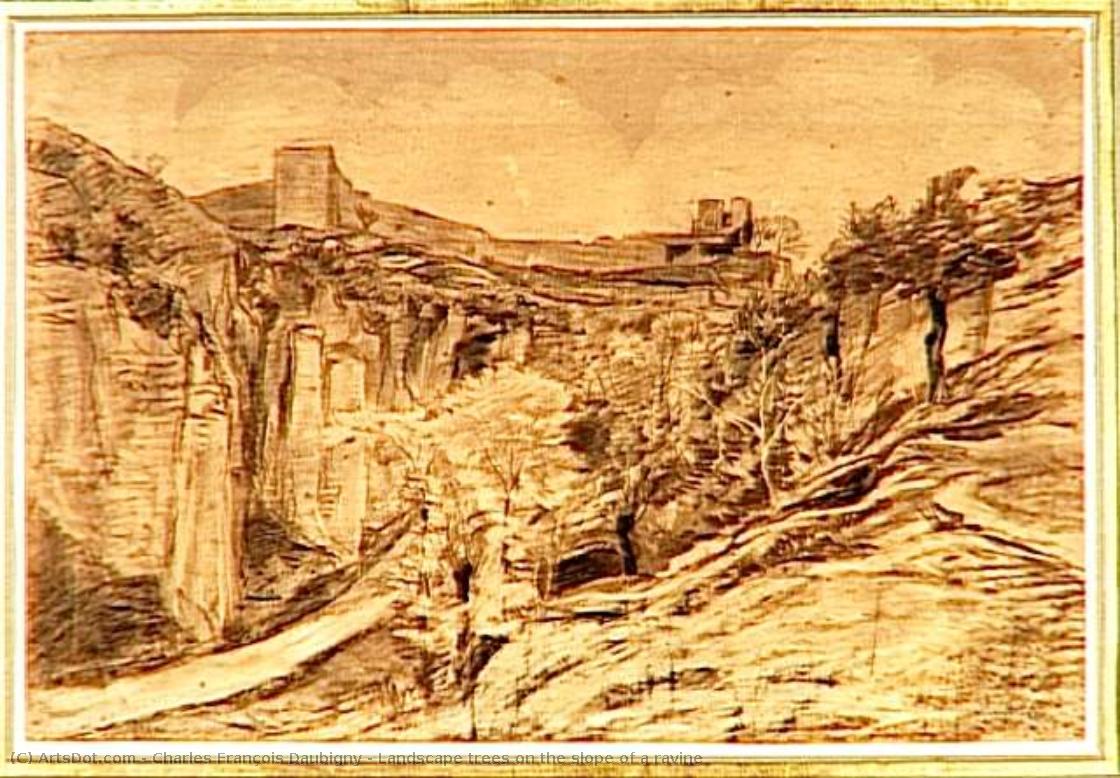Landscape Trees On The Slope Of A Ravine — Charles-françois Daubigny