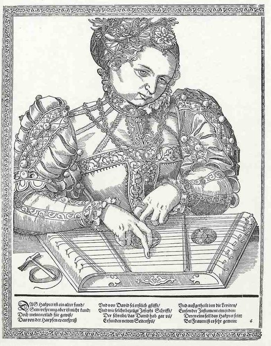 The Musicians, The Zither Player — Tobias Stimmer