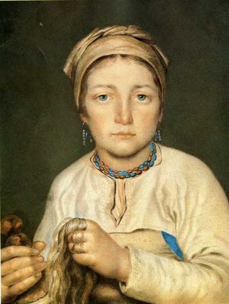 A Peasant Woman, Combing Flax (anisia) — Alexei Venetsianov