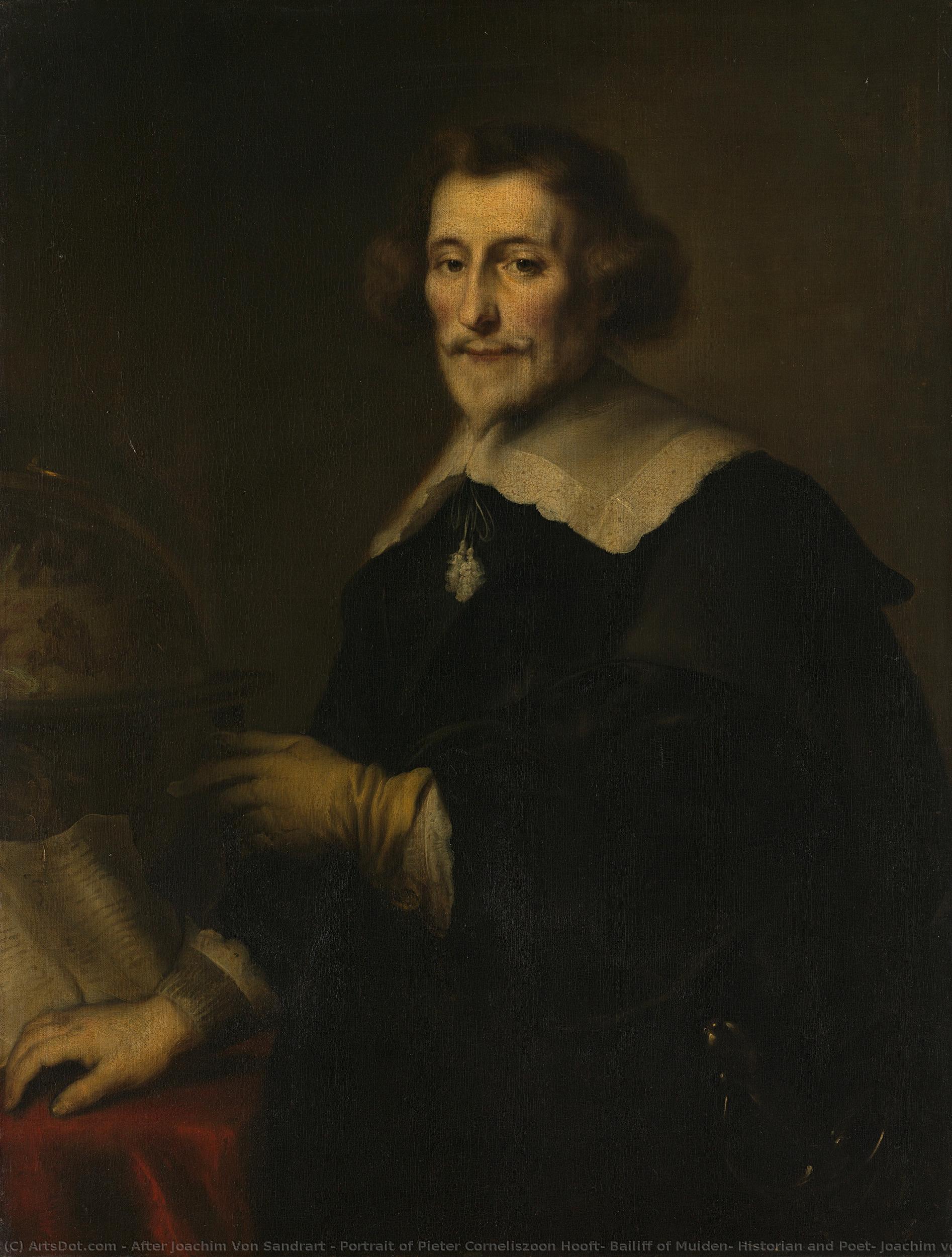 Portrait Of Pieter Corneliszoon Hooft, Bailiff Of Muiden, Historian And Poet, Joachim Von Sandrart (i) (copy After), 1630 - 1700 — After Joachim Von Sandrart