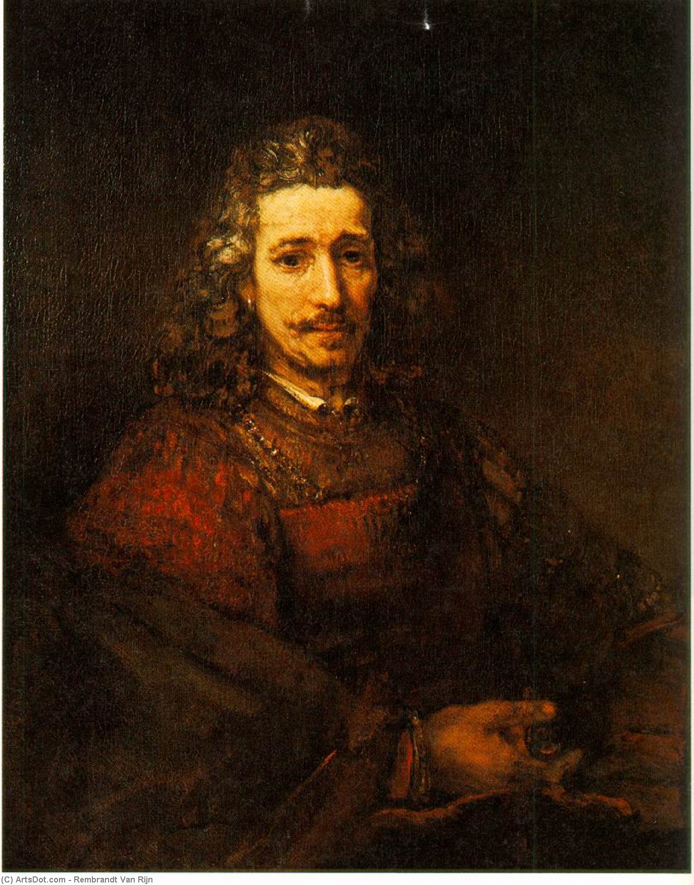 Man With A Magnifying Glass, Metropolitan M — Rembrandt Van Rijn