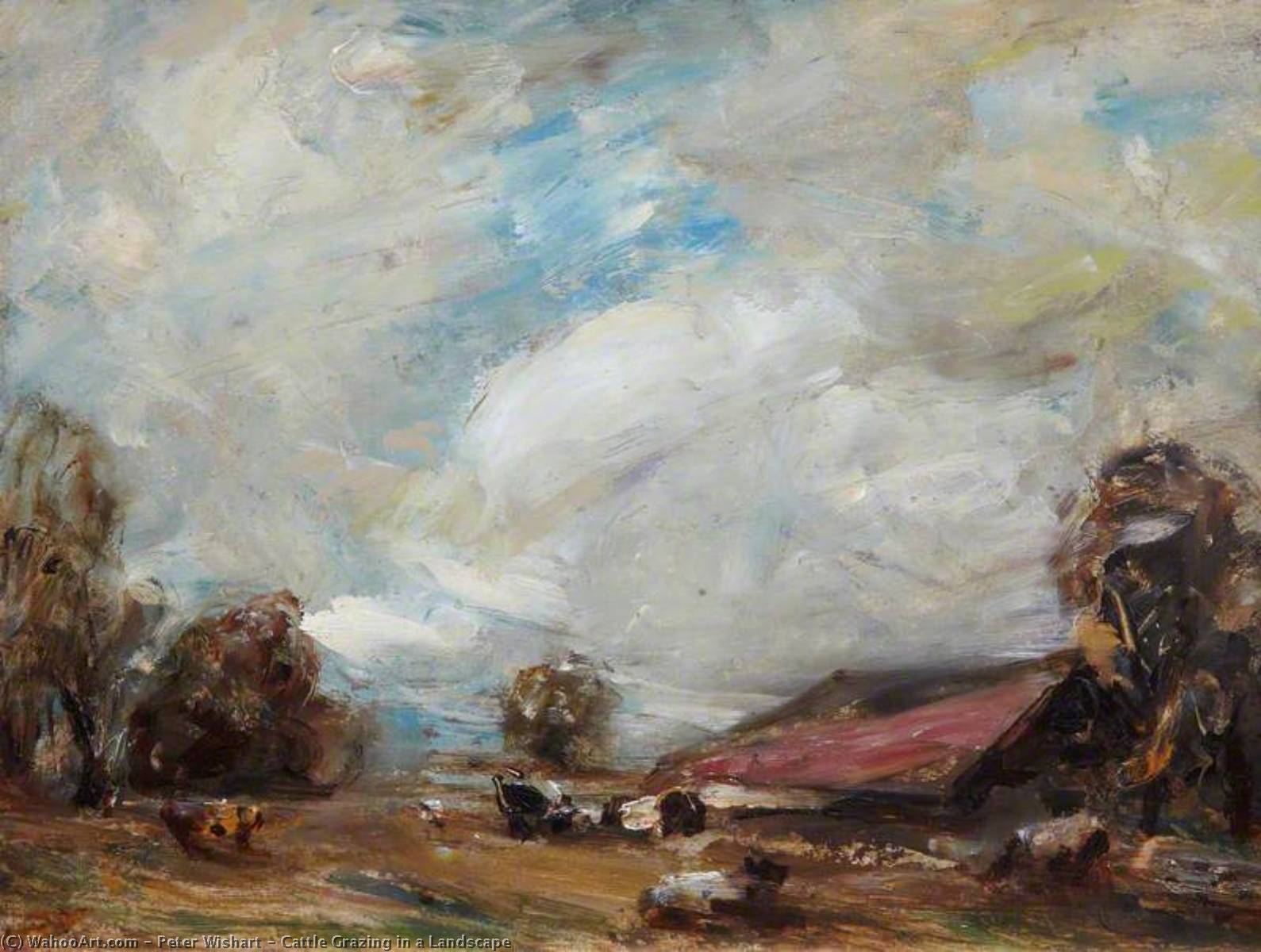 Cattle Grazing In A Landscape — Peter Wishart