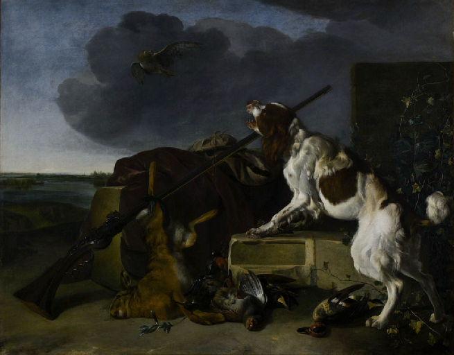 Chien Défendant Le Gibier — Melchior De Hondecoetter