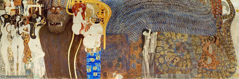 Beethovenfries Die Feindlichen Gewalten, Die Drei Gorgonen — Gustav Klimt