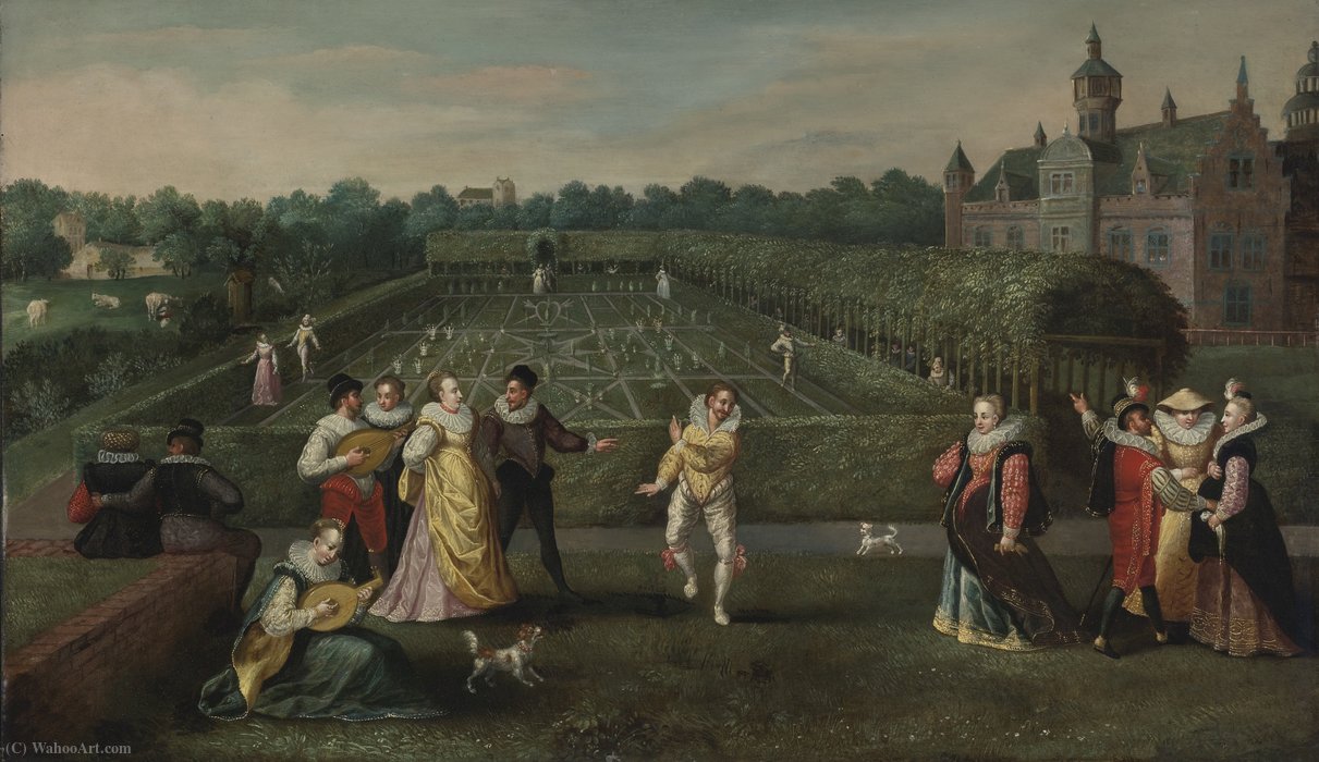 I Courtiers Strolling In A Garden — Hieronymus Francken