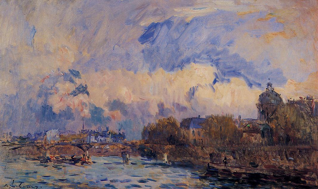 Paris, The Seine At Pont Des Arts And The Institute — Albert-charles Lebourg