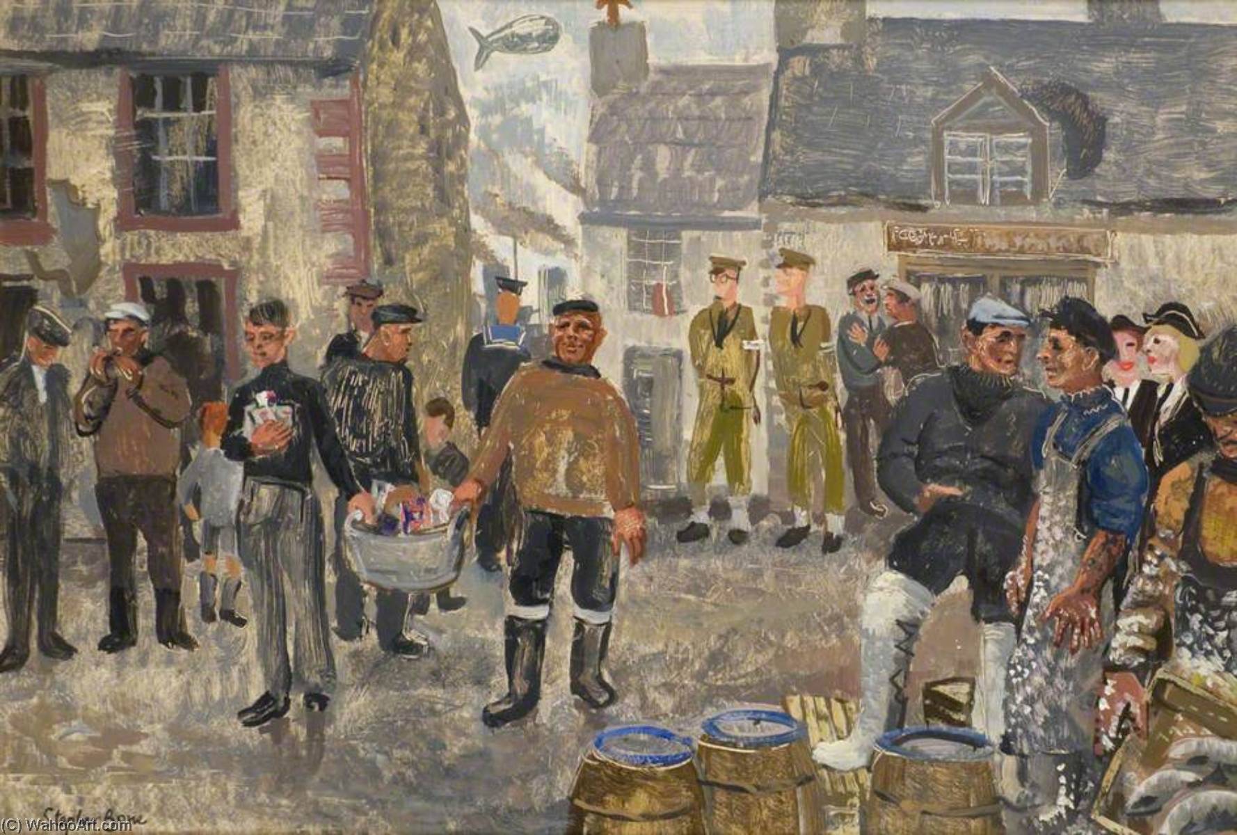 Driftermen, American Military Police And Wrens, Stornoway — Stephen Bone