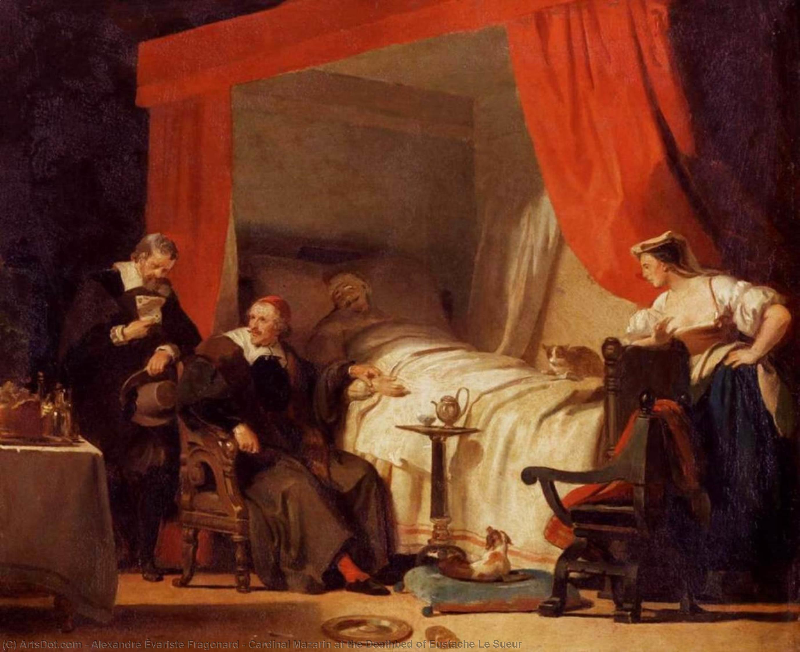 Cardinal Mazarin At The Deathbed Of Eustache Le Sueur — Alexandre Évariste Fragonard