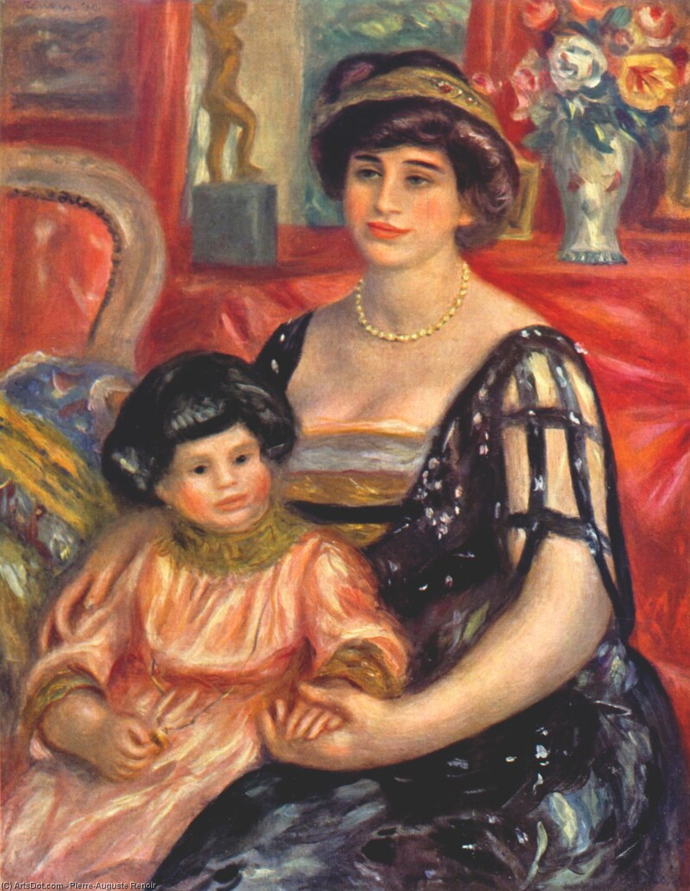 Portrait De Madame Duberville Avec Son Henri — Pierre-auguste Renoir