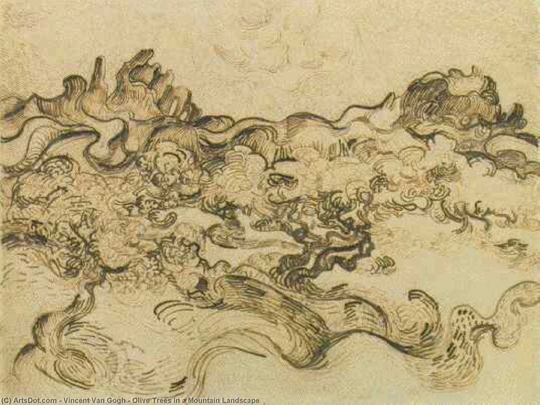 Olive Trees In A Mountain Landscape — フィンセント・ファン・ゴッホ
