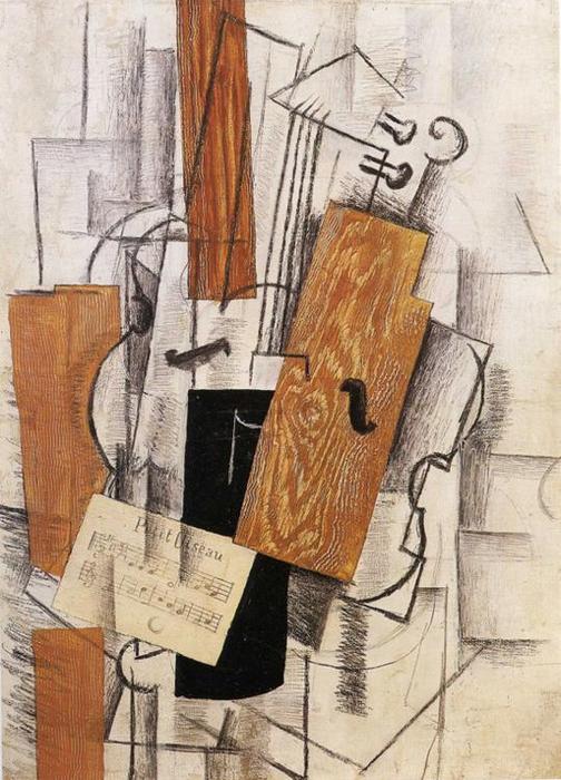 Violin And Sheet Music On A Table (petit Oiseau) — Georges Braque