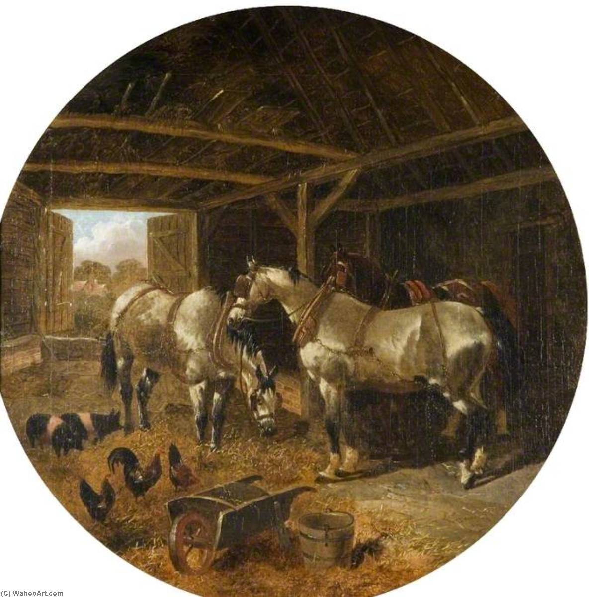 Interior Of A Stable — John Frederick Herring Ii
