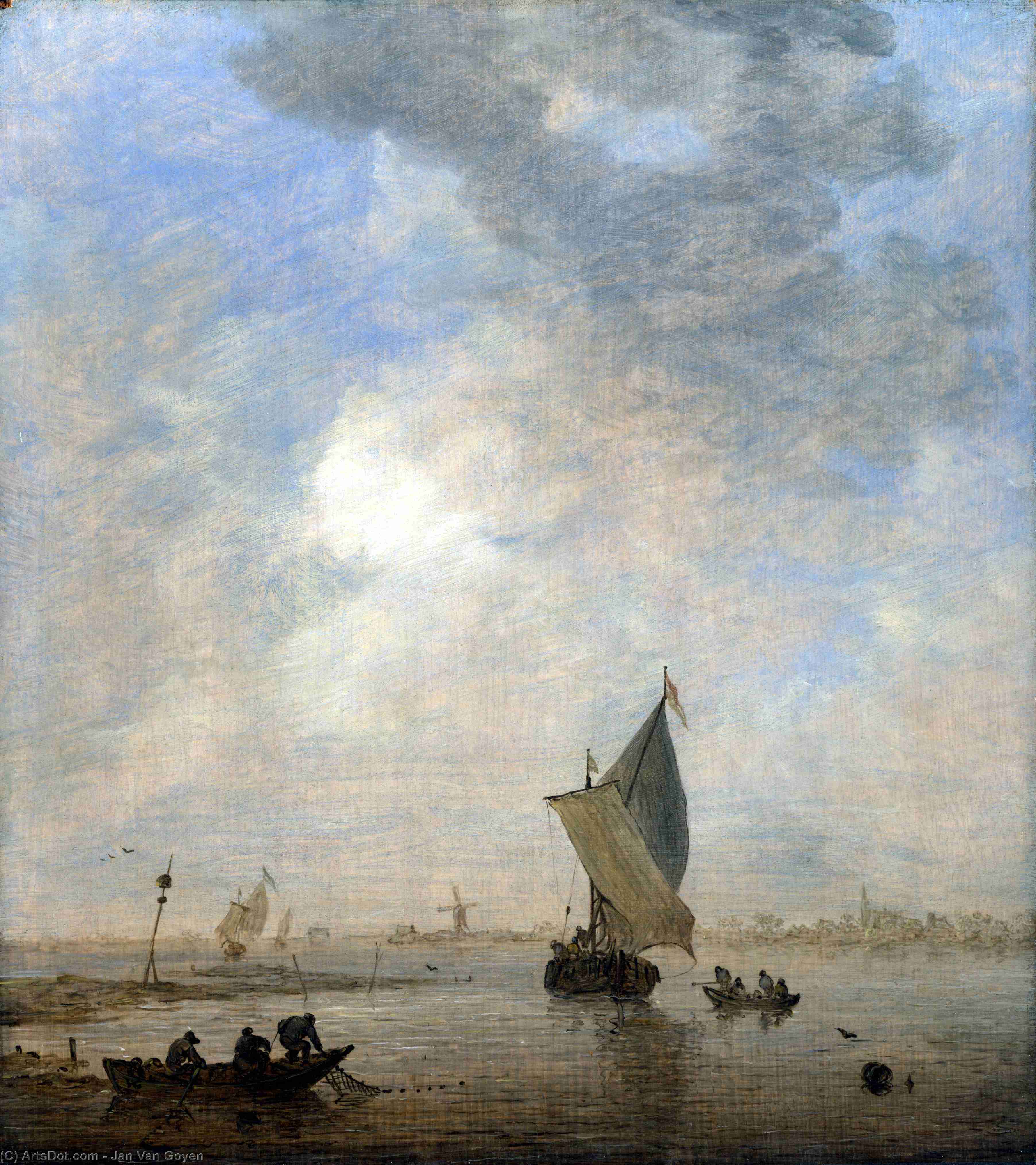 Fishermen Hauling A Net — Jan Josephszoon Van Goyen
