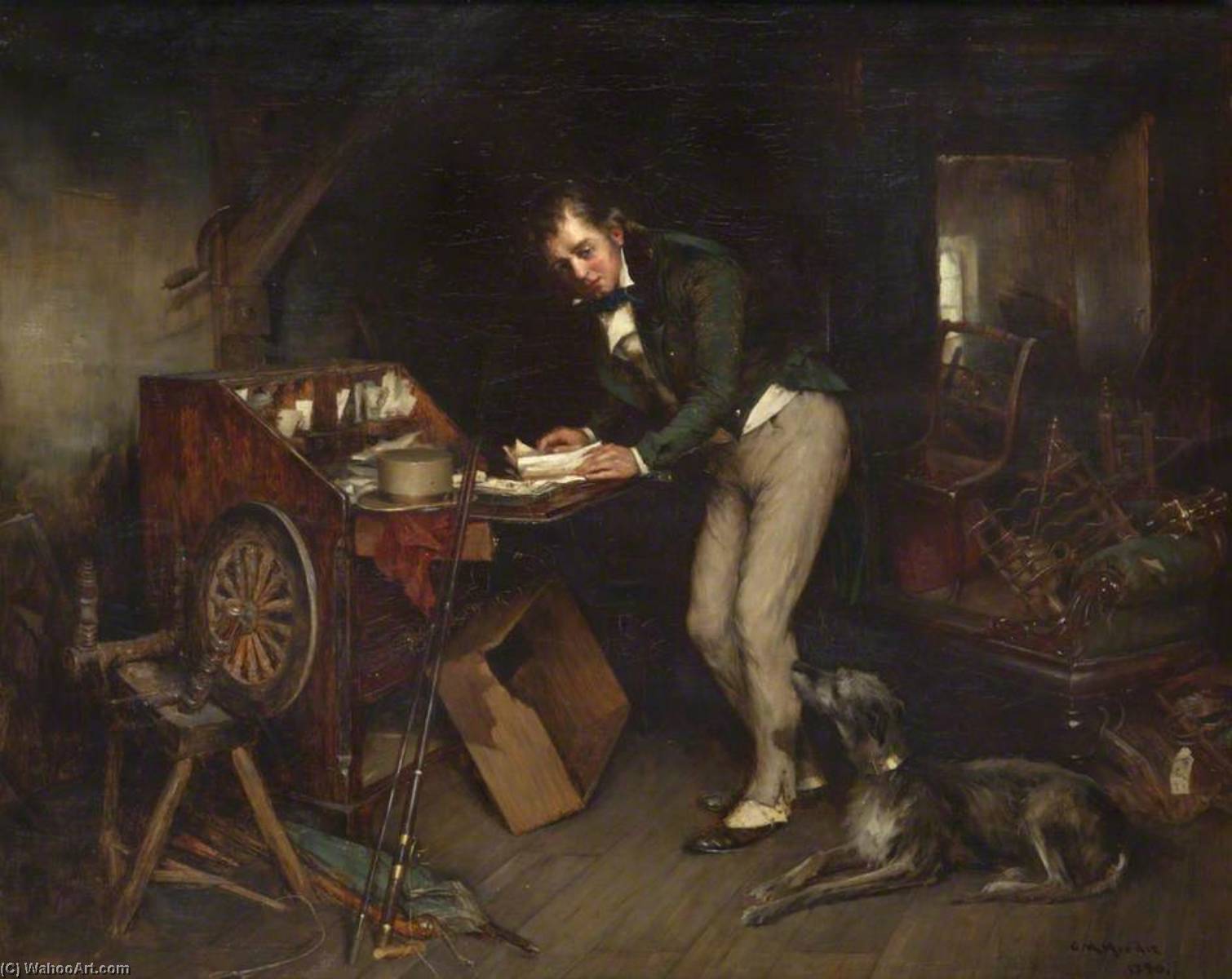 Sir Walter Scott Finding The Manuscript Of 'waverley' In An Attic — Charles Martin Hardie