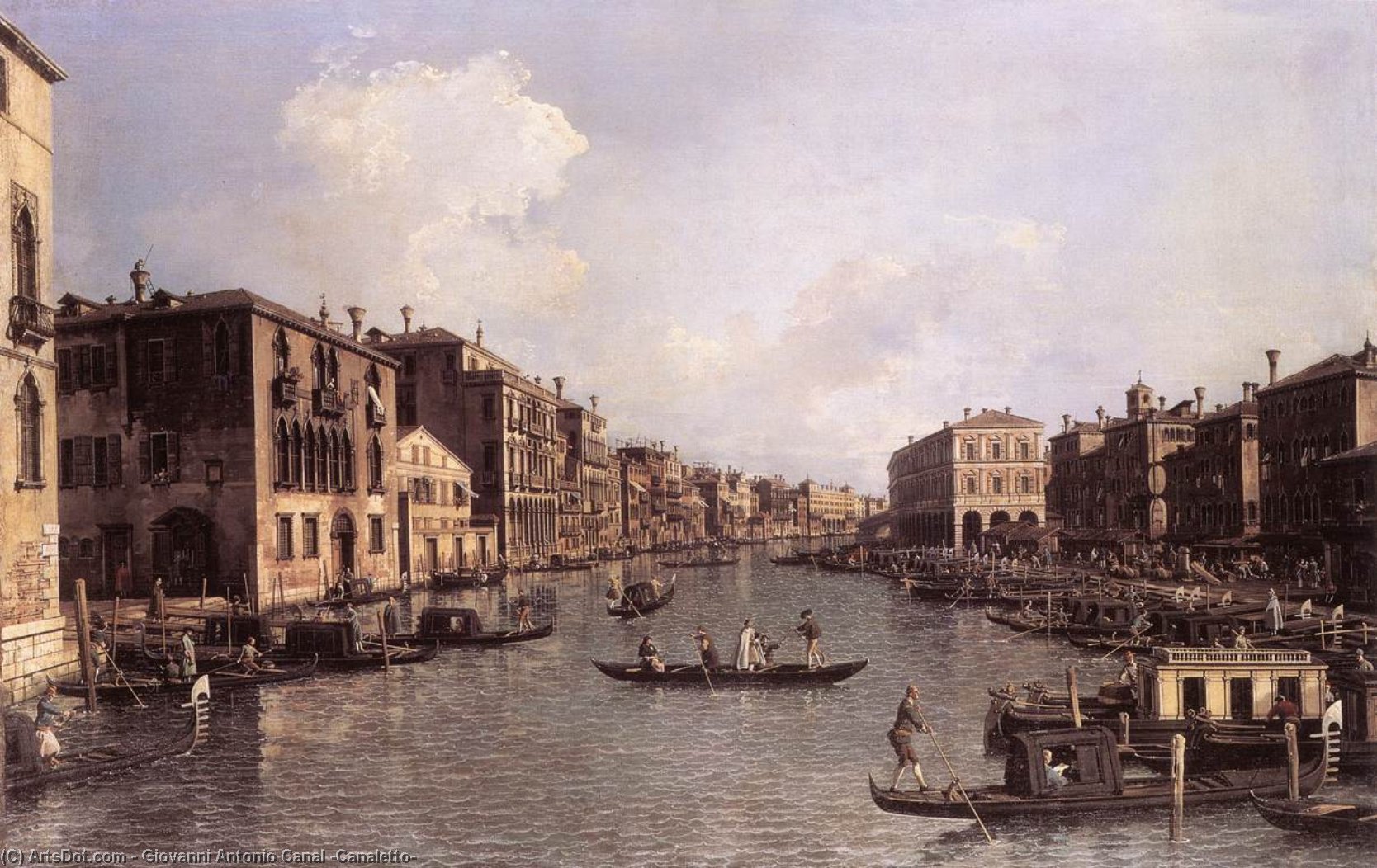 Grand Canal: Looking South-east From The Campo Santa Sophia To The Rialto Bridge — Canaletto
