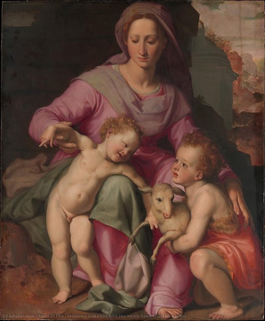 Madonna Mit Kind Und Dem Jungen Heiligen Johannes Dem Täufer — Santi Di Tito