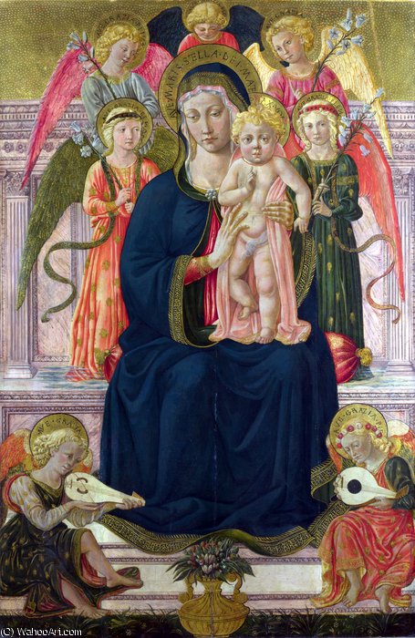 The Virgin And Child Enthroned With Angels — Benozzo Gozzoli