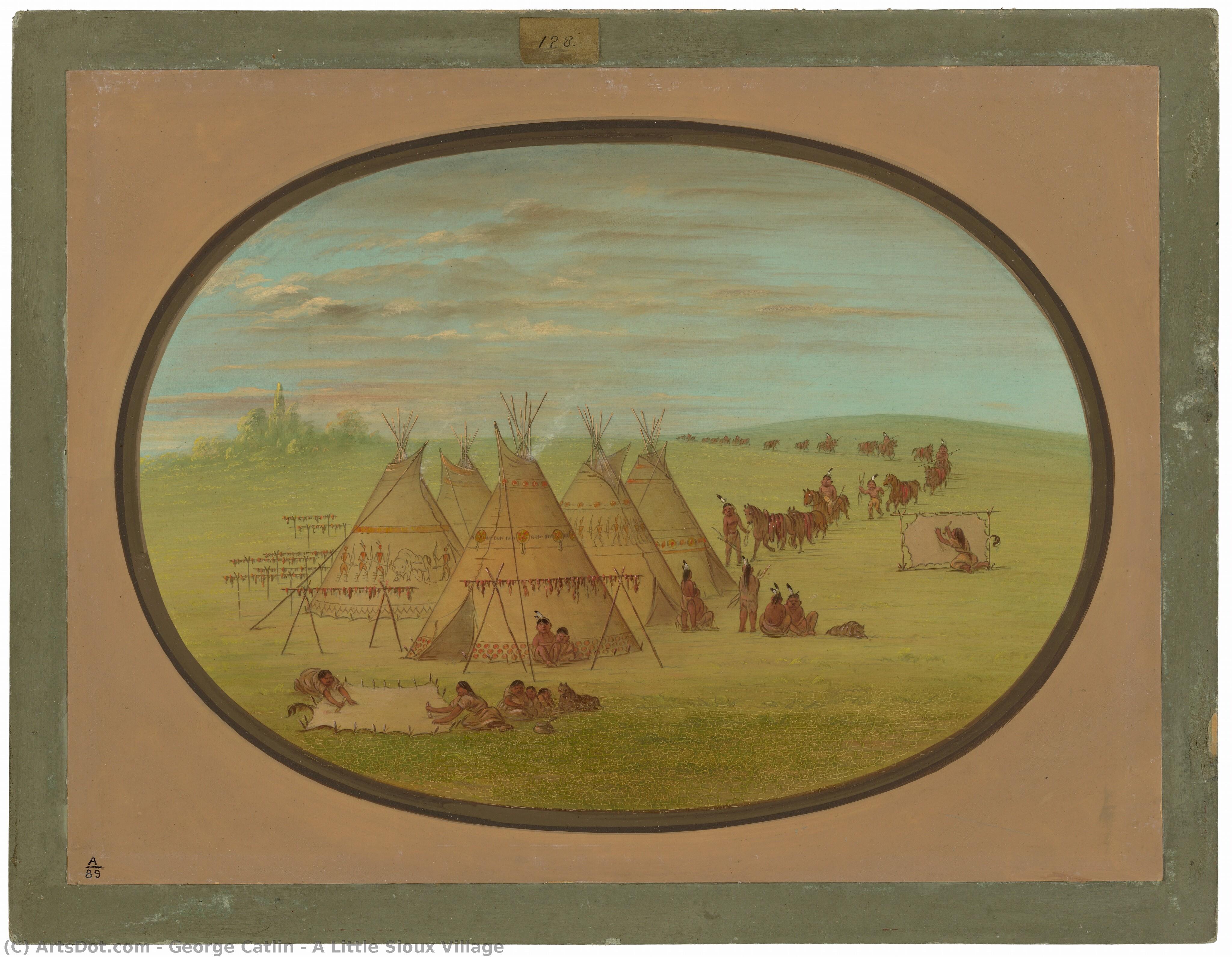 A Little Sioux Village — George Catlin