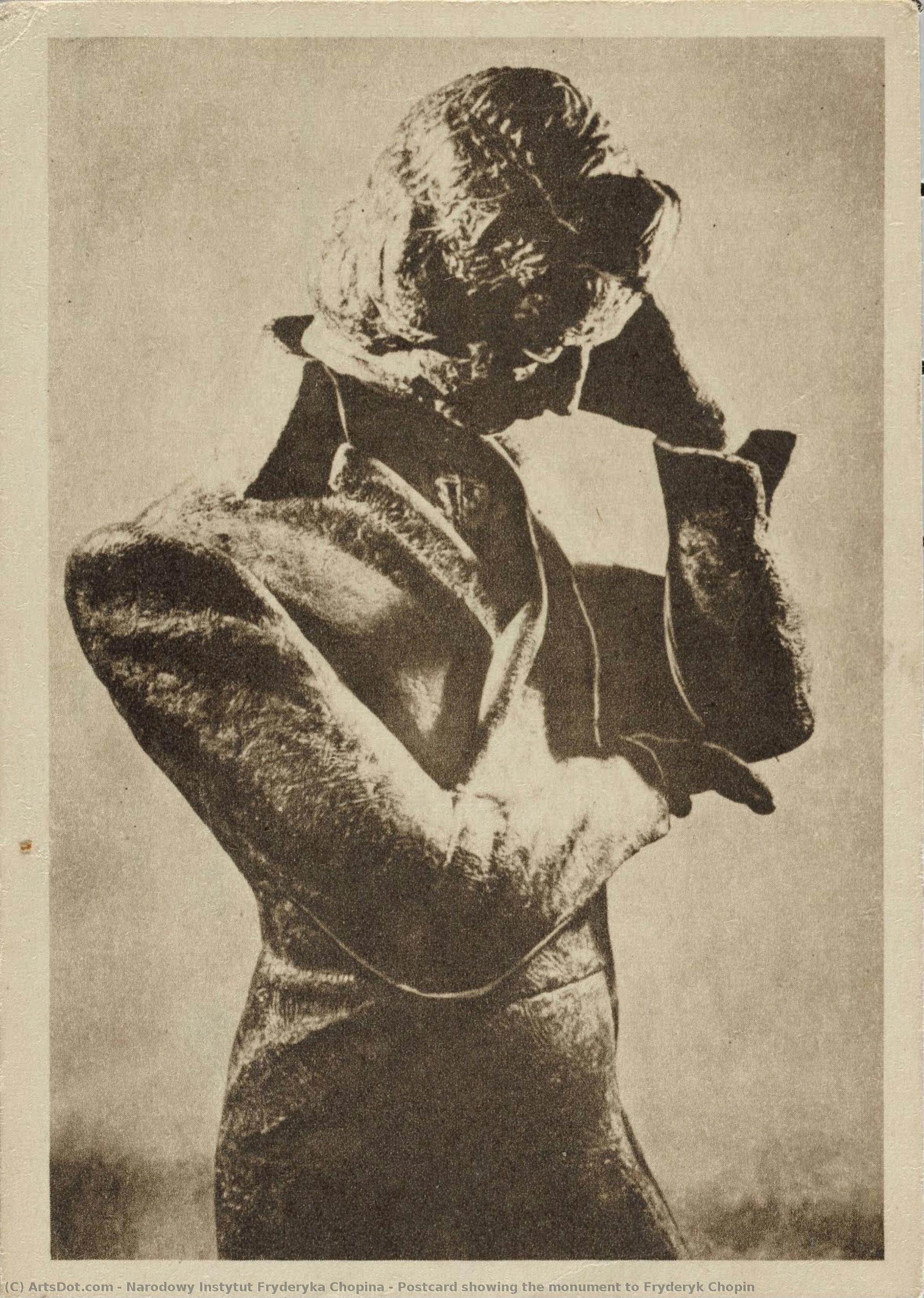 Postcard Showing The Monument To Fryderyk Chopin — Narodowy Instytut Fryderyka Chopina