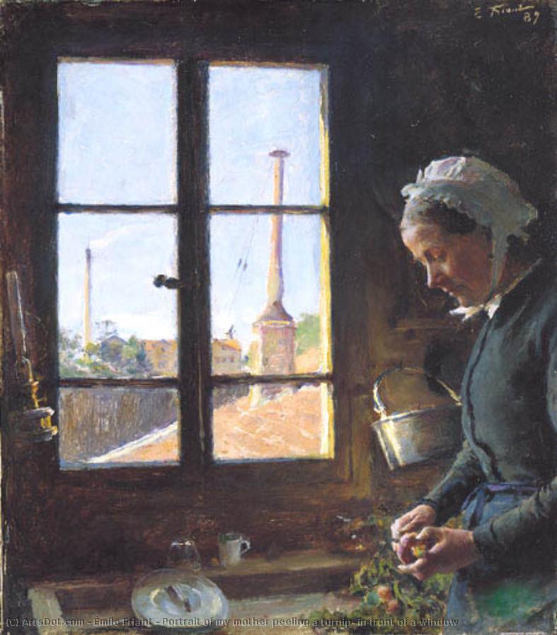 Portrait Of My Mother Peeling A Turnip, In Front Of A Window — Émile Friant