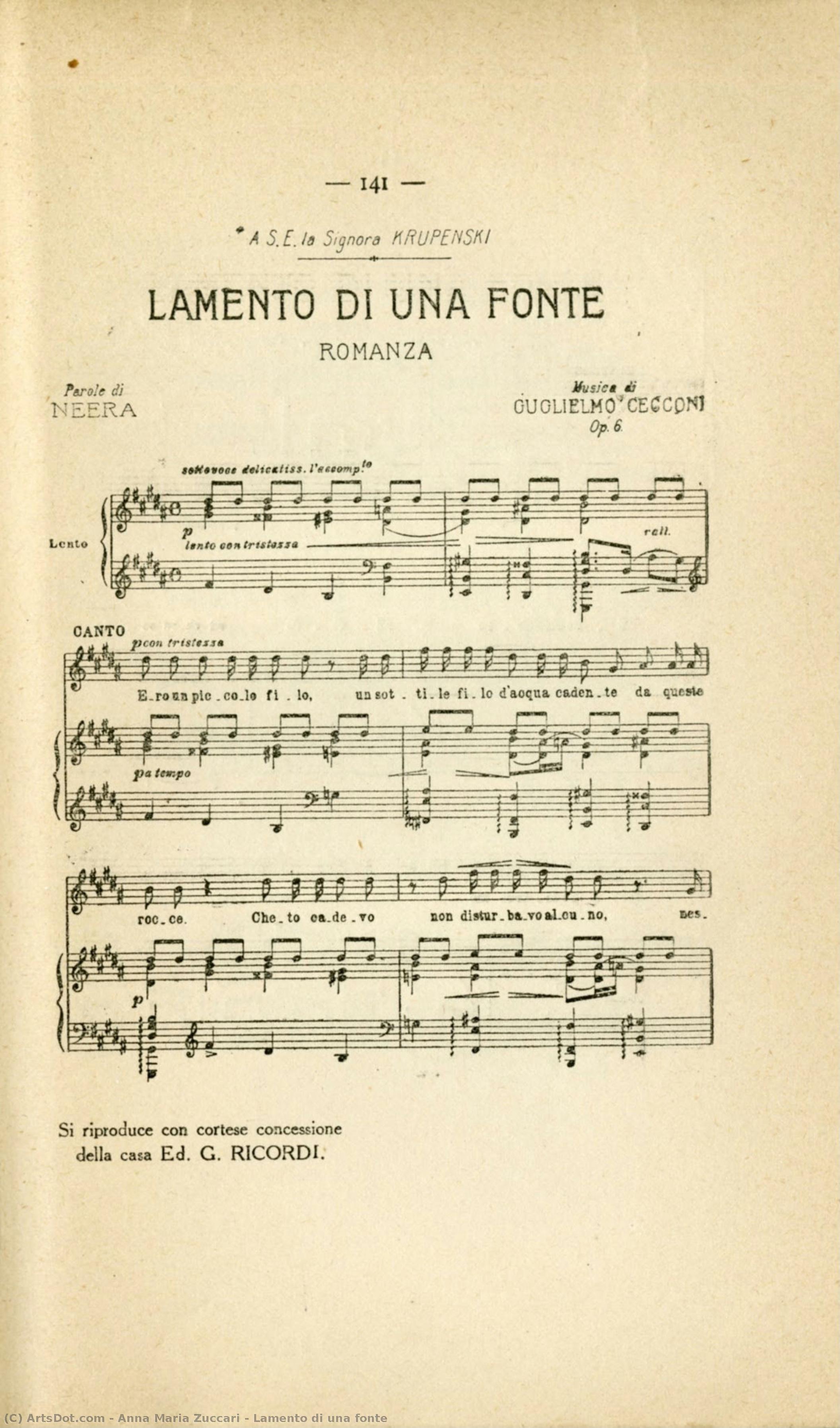 Lamento Di Una Fonte — Anna Maria Zuccari
