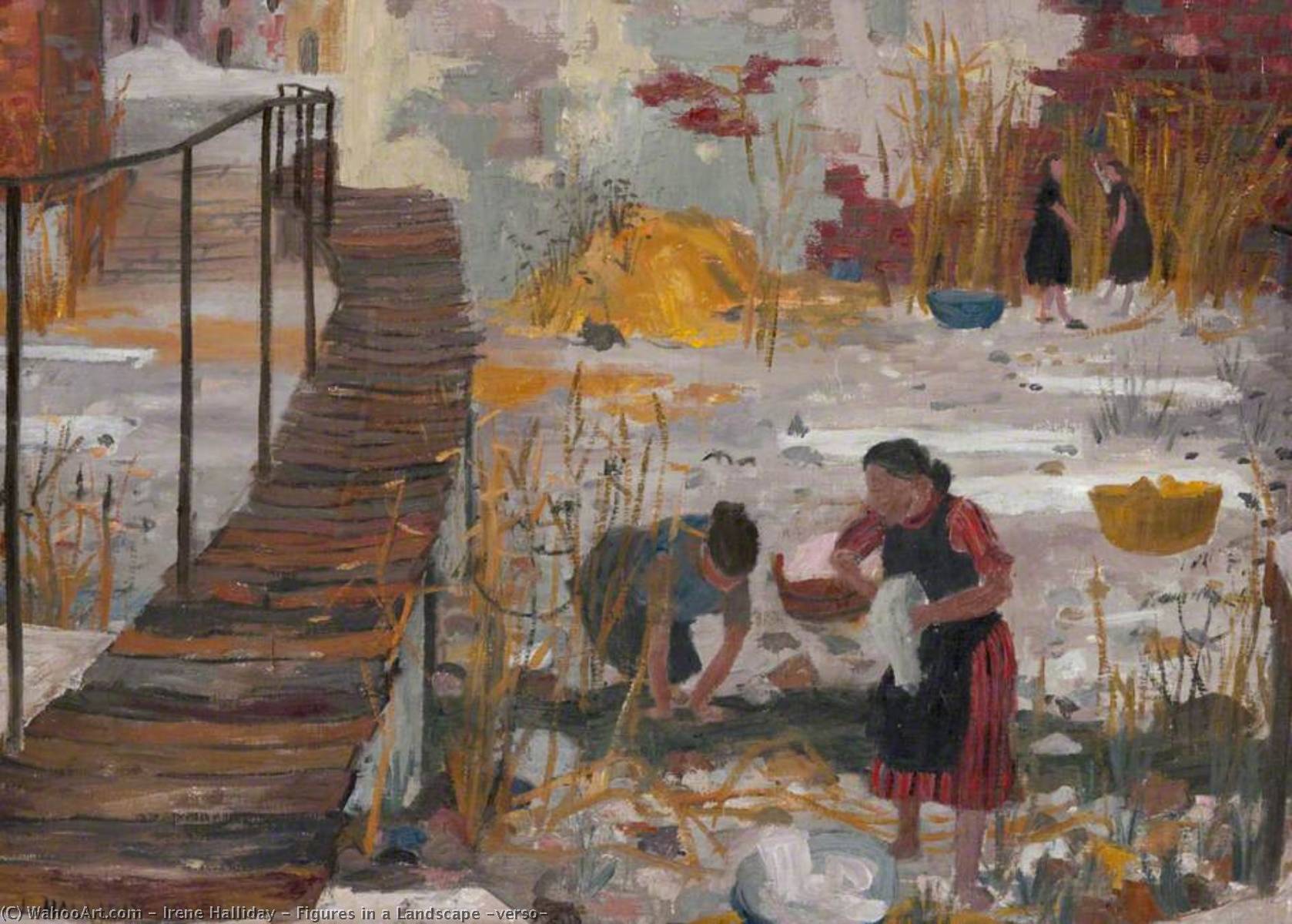 Figures In A Landscape (verso) — Irene Halliday
