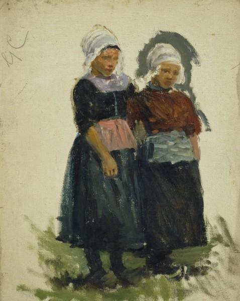 Study Of Two Young Dutch Girls — Sir George Clausen